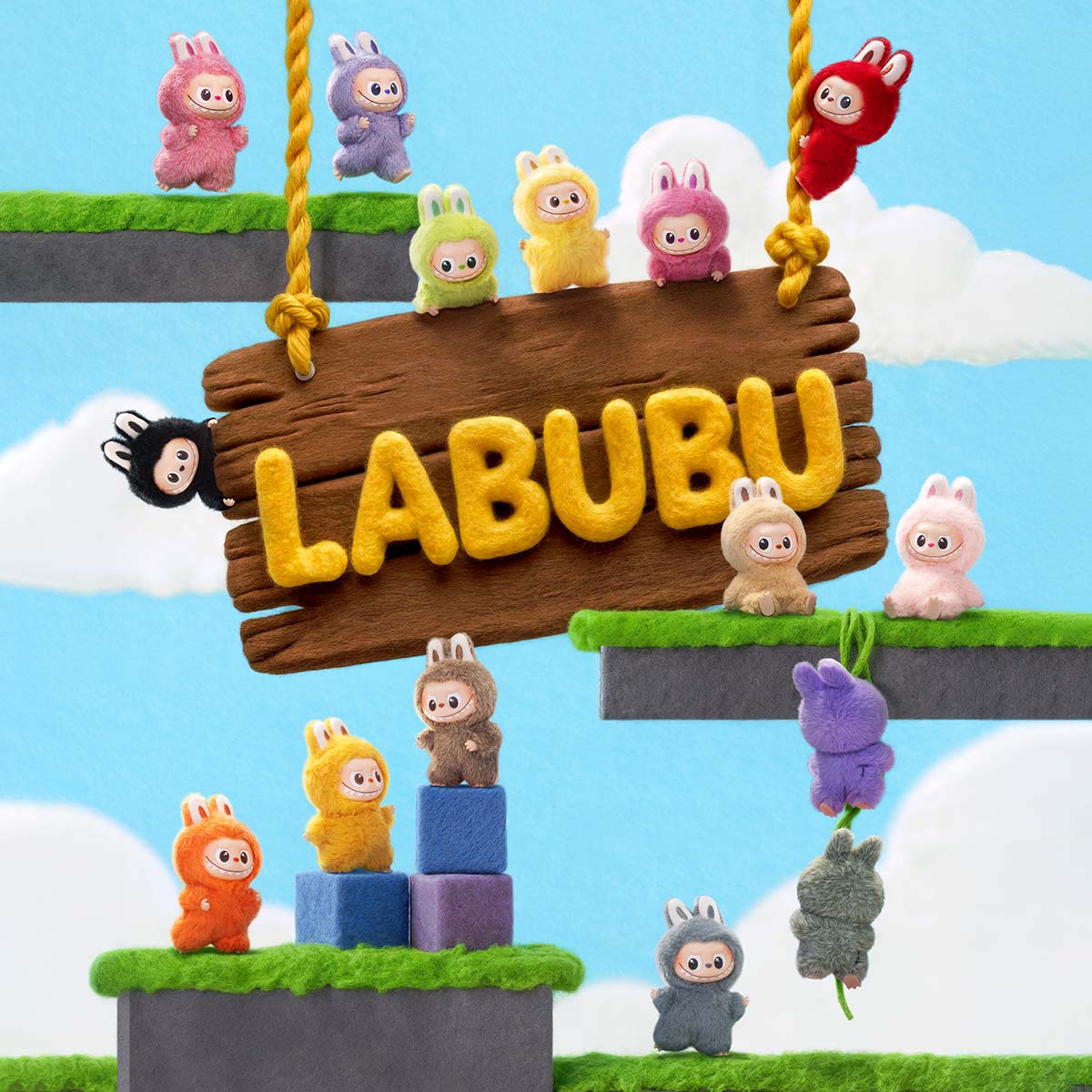 Labubu Pin for Love Series-Vinyl Plush Pendant Blind Box (N-Z)
